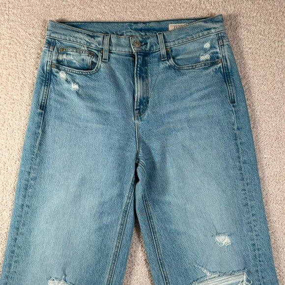 AYR Womens Secret Sauce Comfort Wide Leg Stretch Jean Sz 30 Blue Boho Distressed - Picture 3 of 11